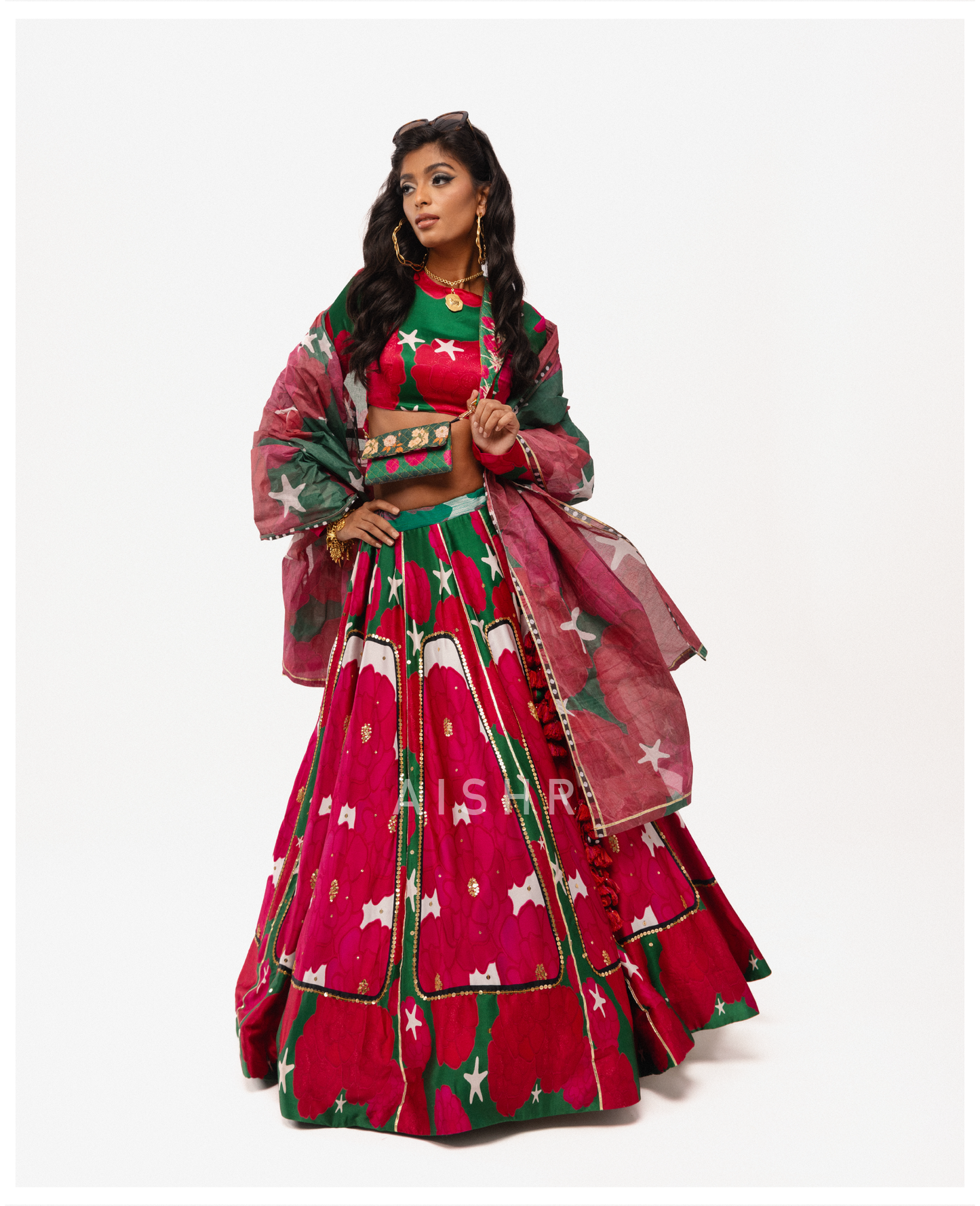 Paneer Rose Lehenga