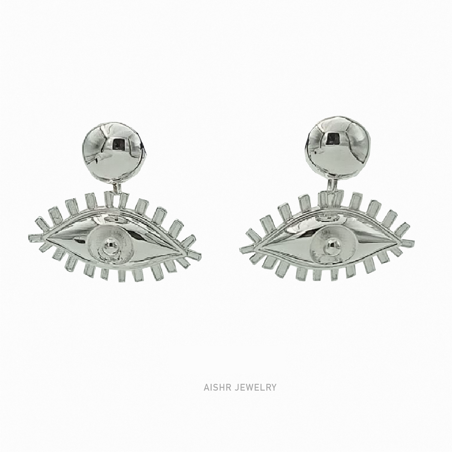 Silver Eye Love You Earrings