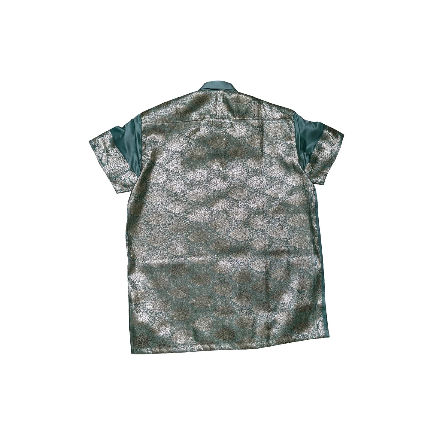 Luxe Blue Brocade Shirt