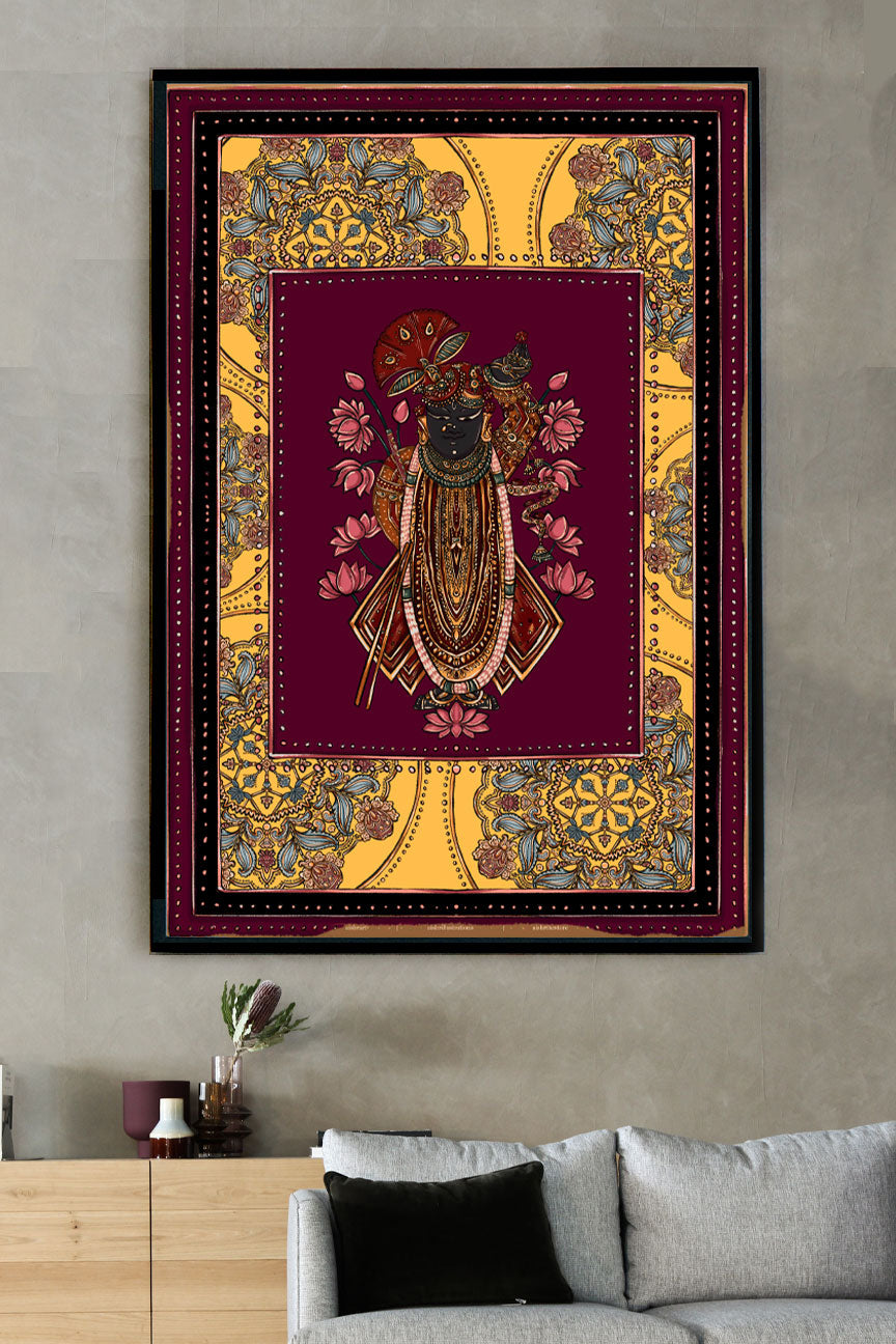 Pichhwai 10 - Srinathji with yellow chakras