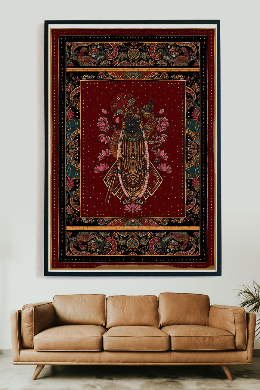 Pichhwai 11 - Srinathji and the dancing birds