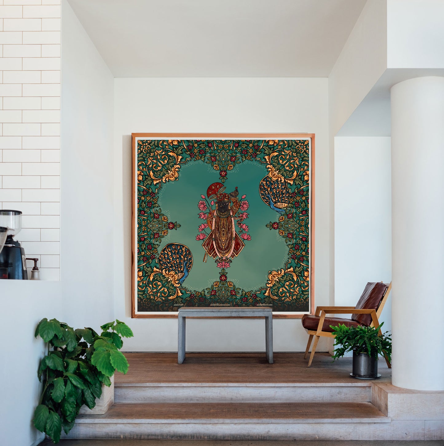 Pichhwai 6 - Srinathji in the divine sky