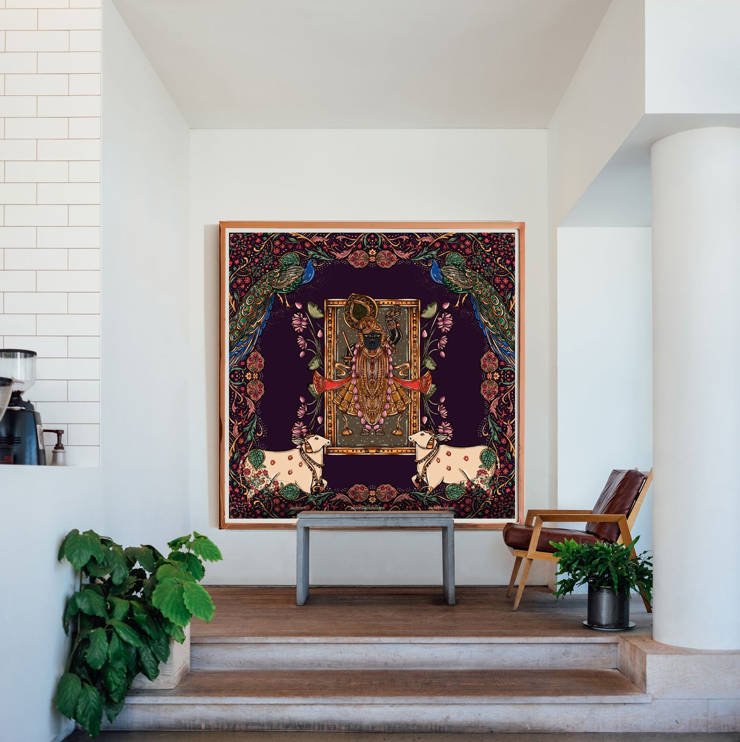 Pichhwai 8 - Srinathji in purple garden