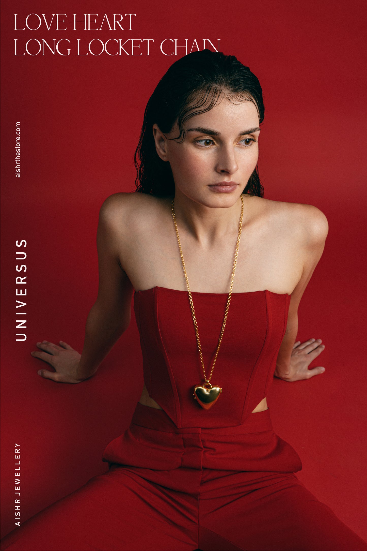 Love Heart Long Locket Chain