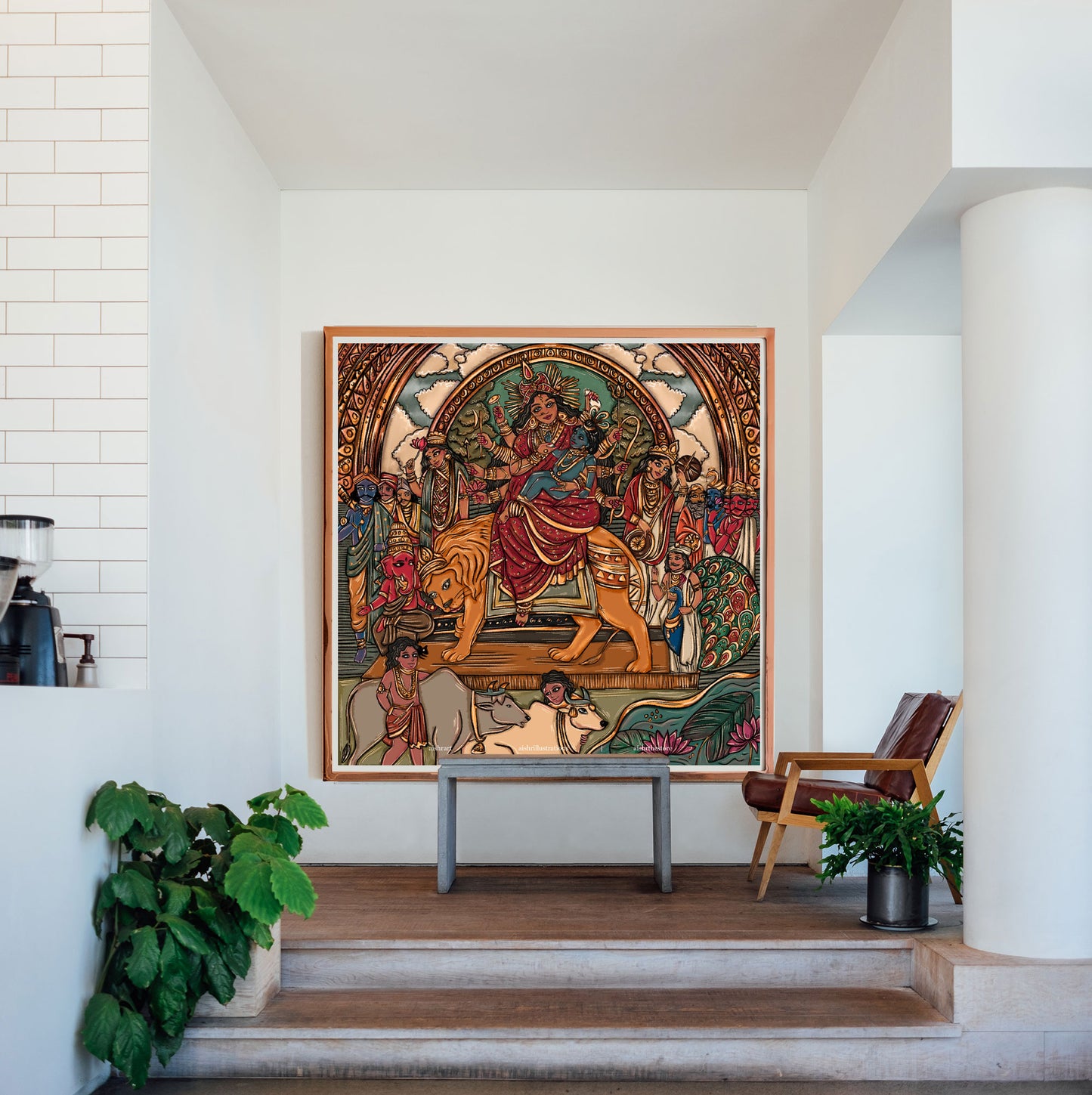 Durga Devi and other gods together