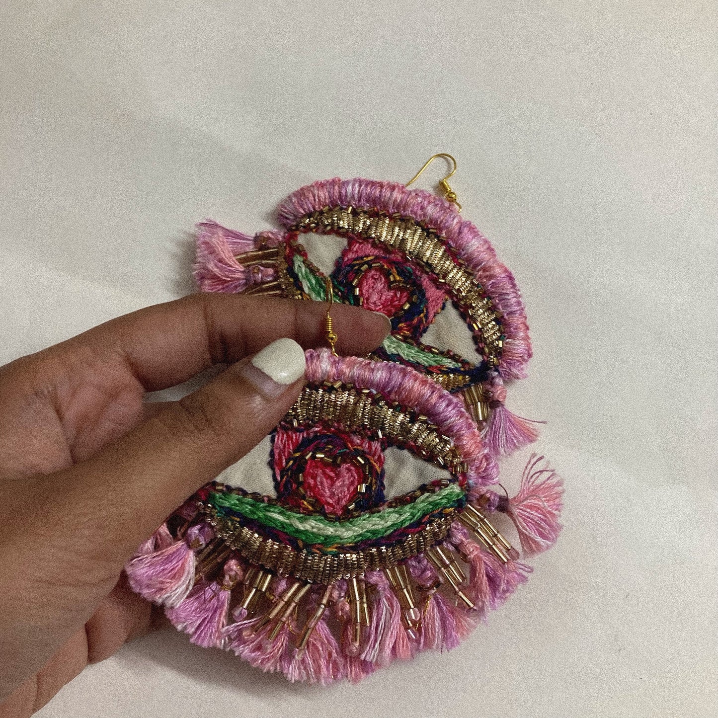 Pink Sky Eye Earrings