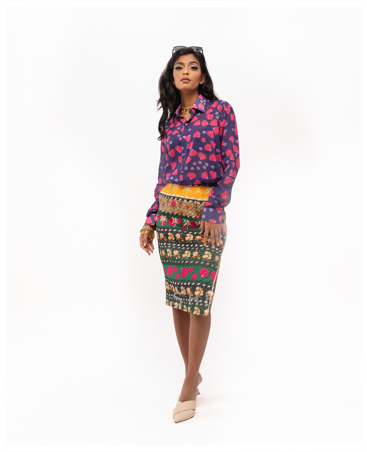 Ooty Roja Shirt with Power Quilted Skirt and Power Quilted Vest Set