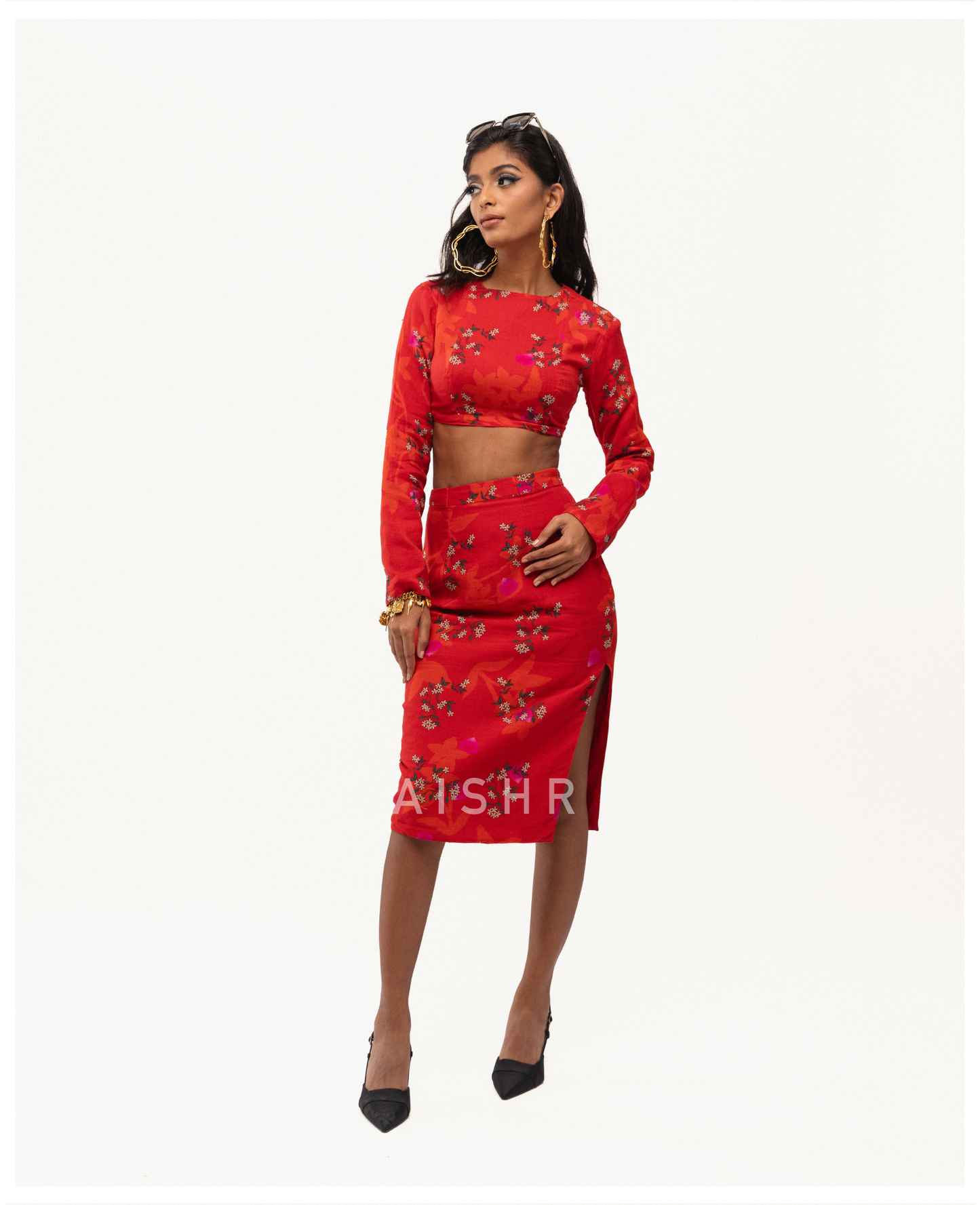Red Jasmine Skirt Set