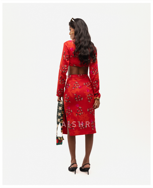 Red Jasmine Skirt Set