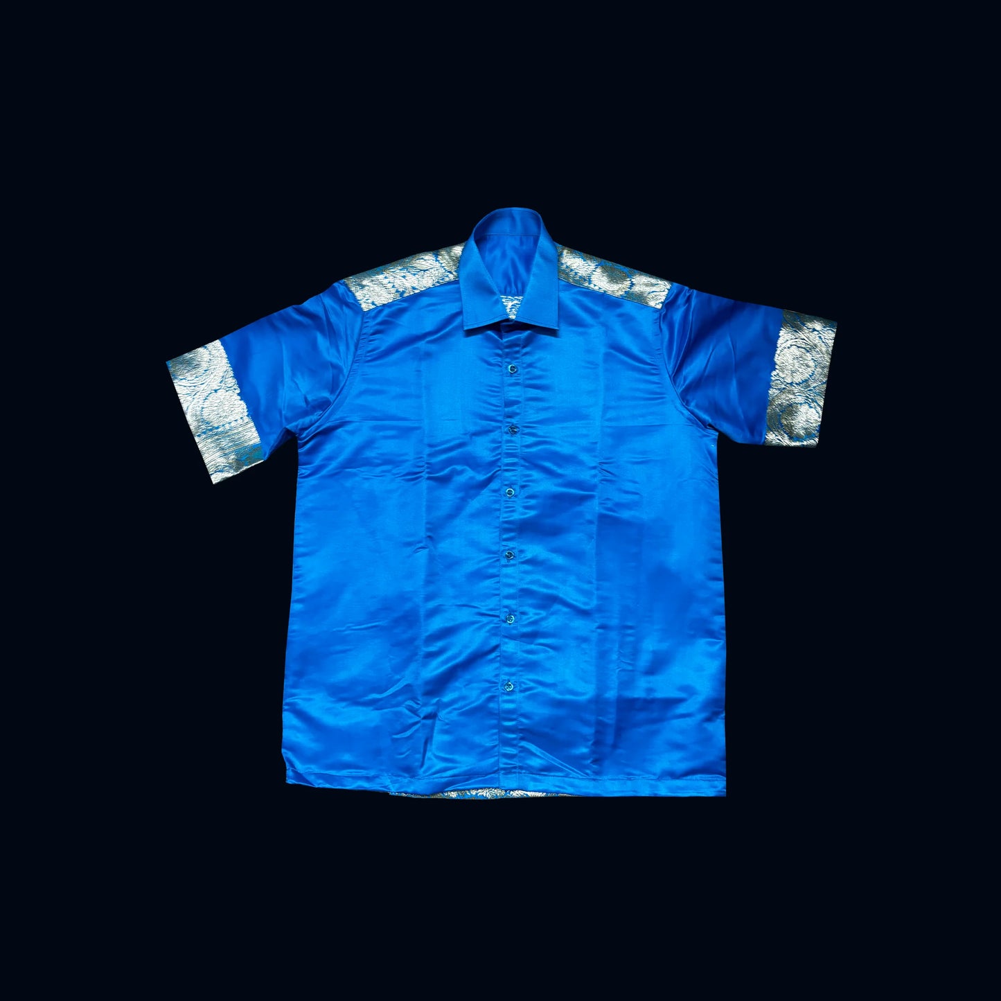 Majestic Blue Brocade Shirt