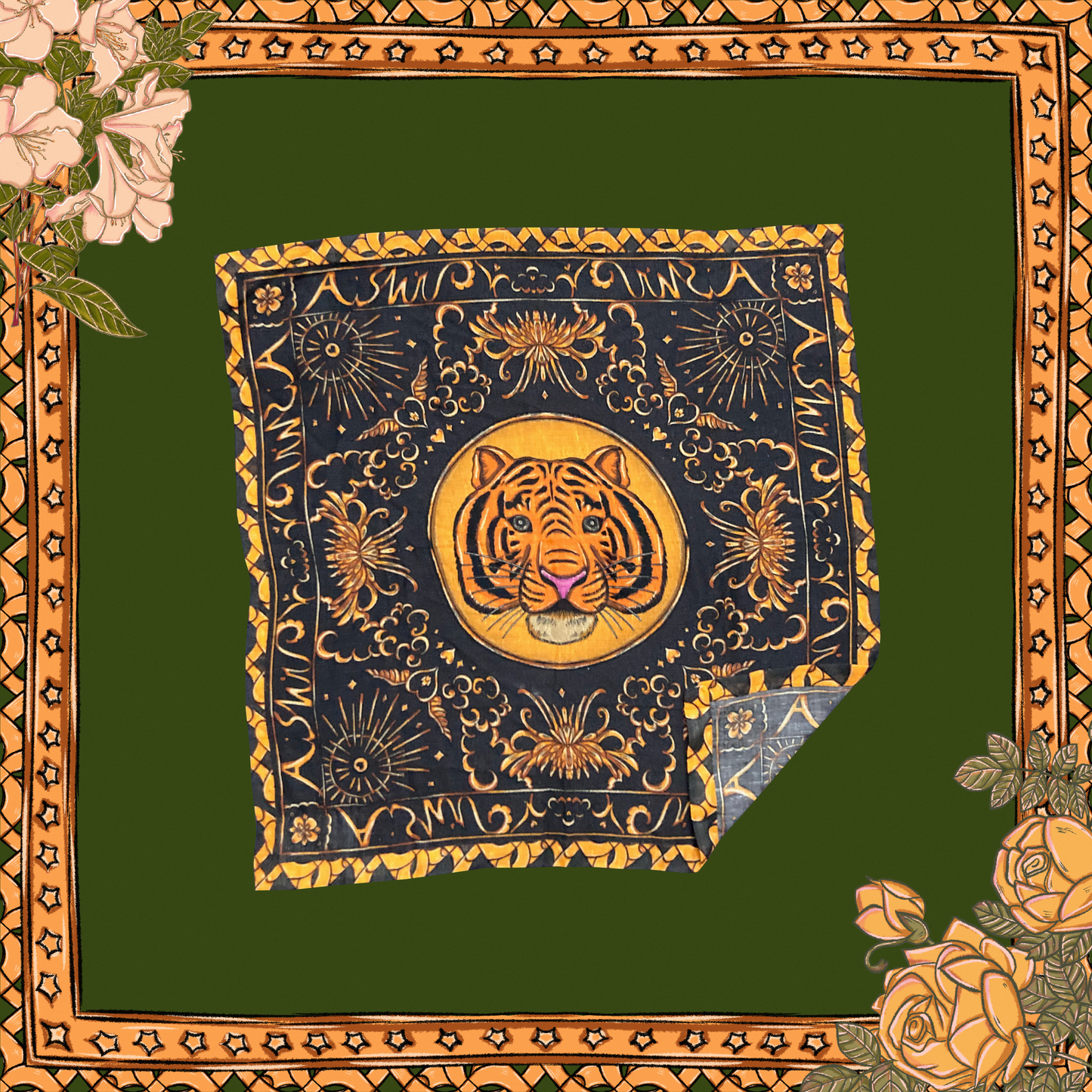 Tiger Petit Scarf in Black