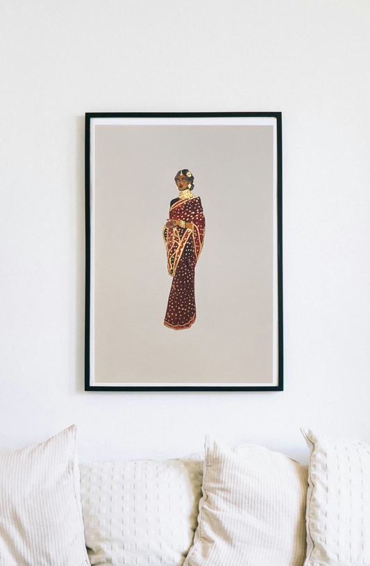 Lady in saree 5 - A3 original