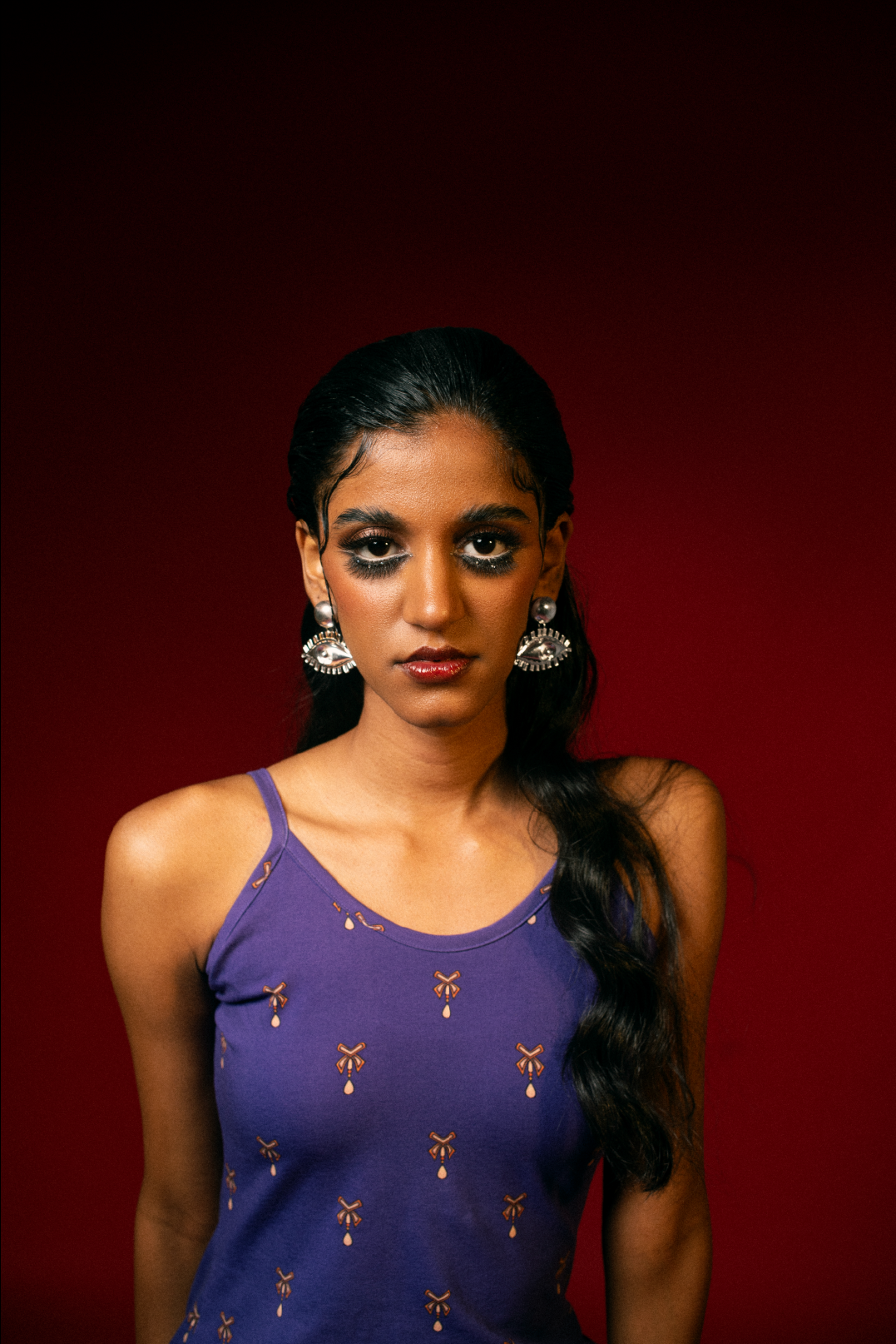 Silver Eye Love You Earrings