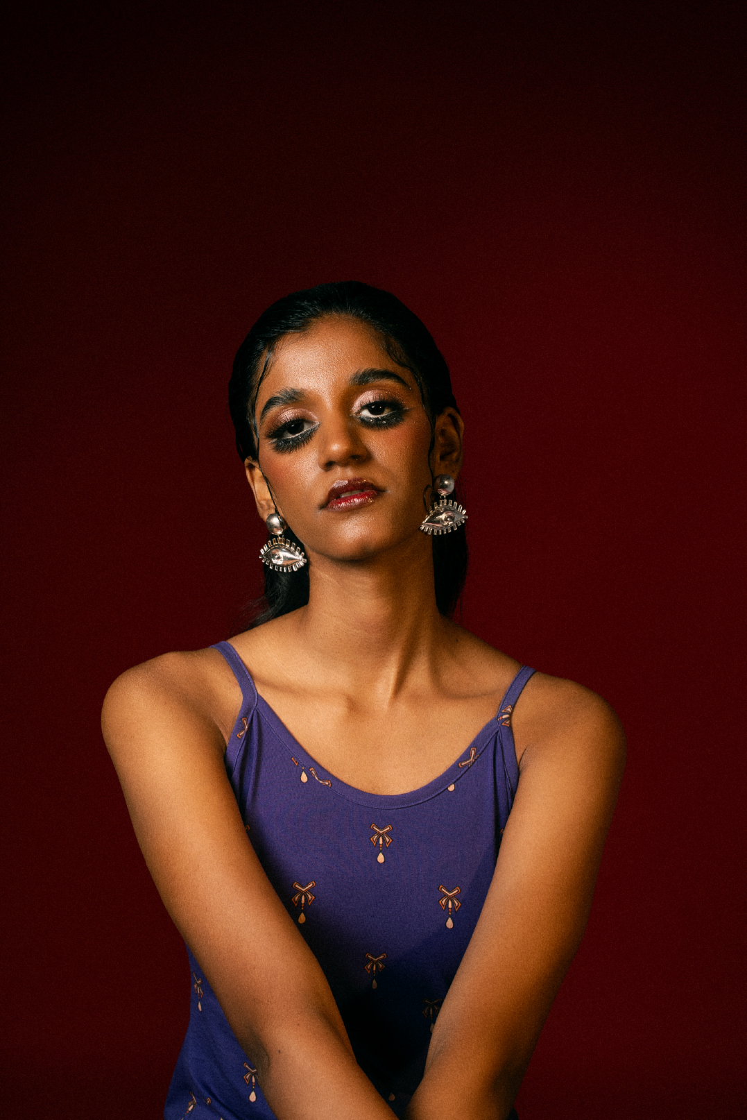 Silver Eye Love You Earrings