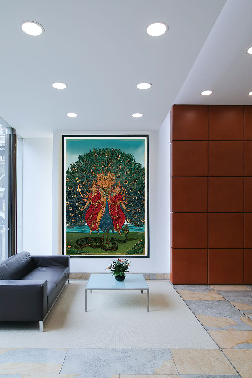 Murugan with Valli & Devanai