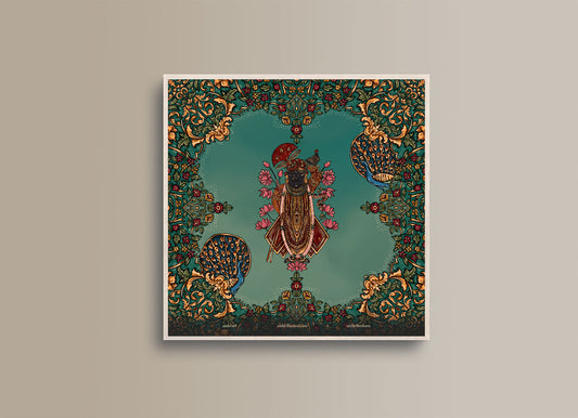 Pichhwai 6 - Srinathji in the divine sky