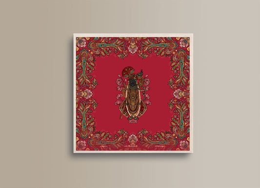 Pichhwai 7 - Srinathji in red florals
