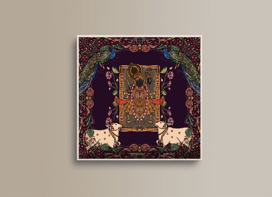 Pichhwai 8 - Srinathji in purple garden