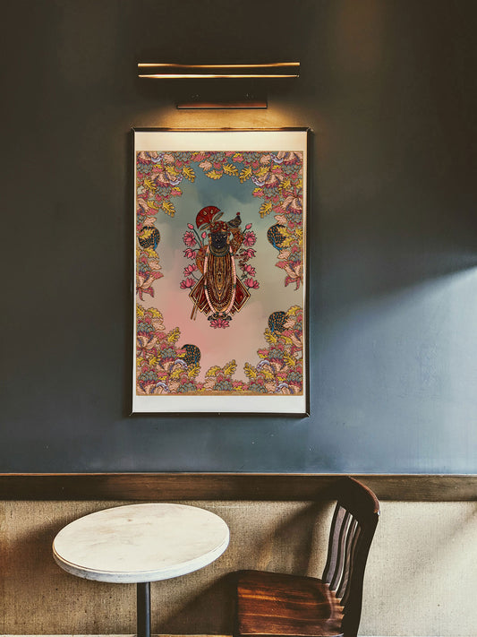 Pichhwai 9 - Srinathji in pink sky