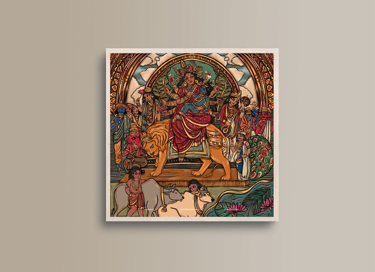 Durga Devi and other gods together