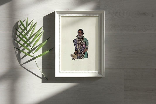 India in Saree Artwork by Aishr - Print 6