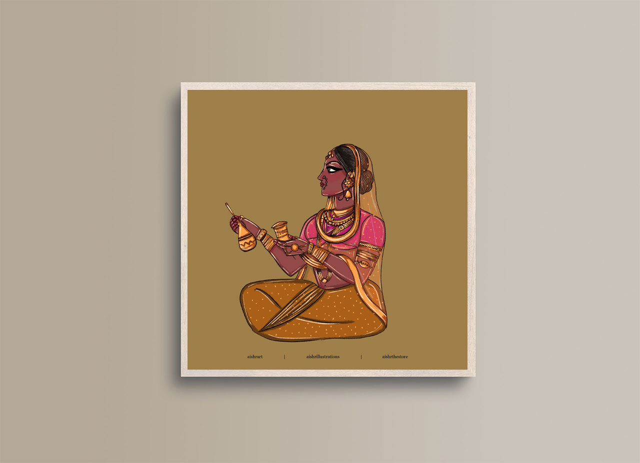 Lady Holding a Wine Flask