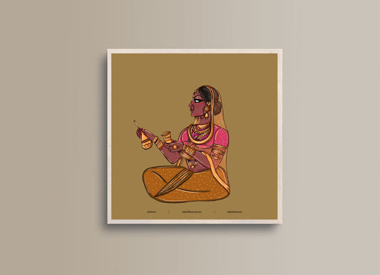 Lady Holding a Wine Flask