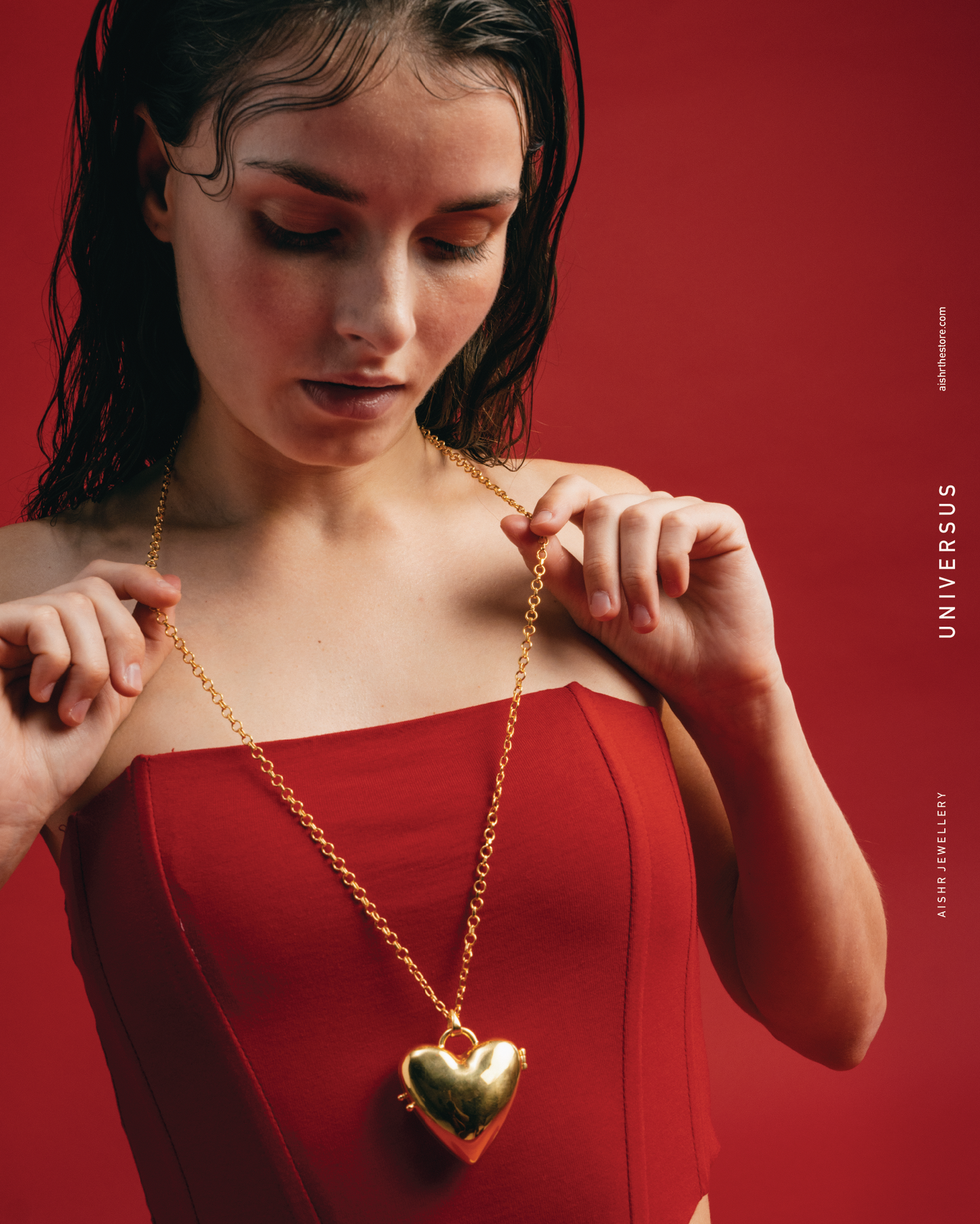 Love Heart Long Locket Chain