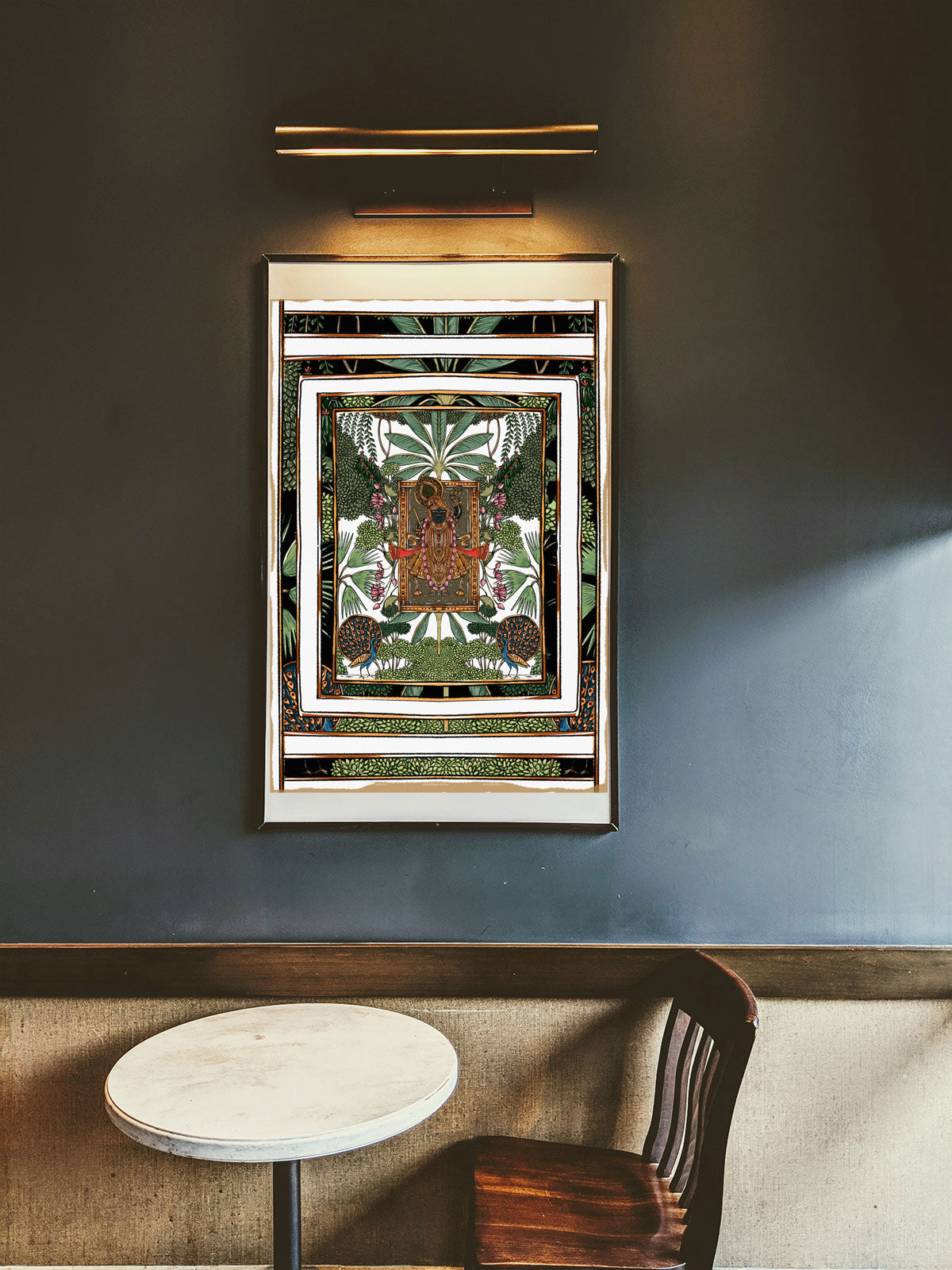 Pichhwai 3 - Srinathji set in the greens.